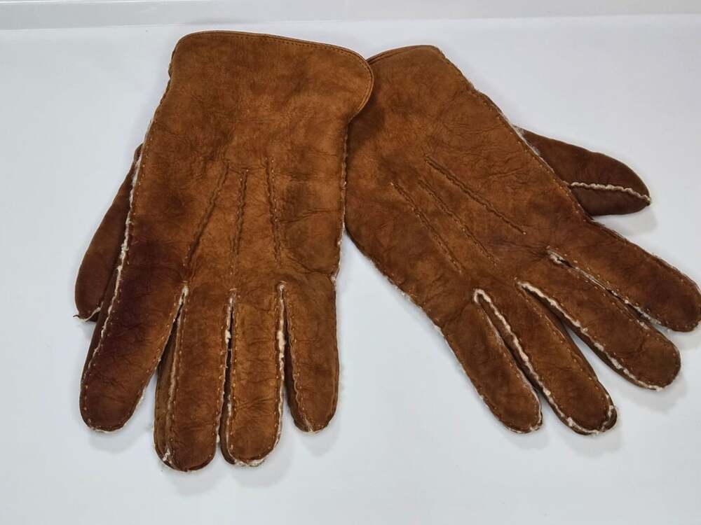 Orvis Baby Lambskin Gloves Size 11 Brown - New Zealand Shearling Winter Gloves